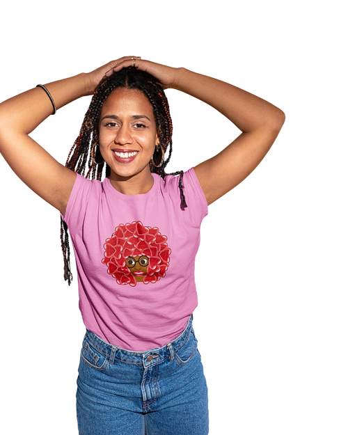 Chocolate Redhead - Lady Tee  Hearts